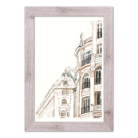 Watercolor Buildings 16" x 24" Western White Framed Print